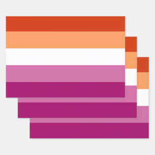 Feuille De Papier Cadeau Drapeau de fierté lesbienne (5 bandes)