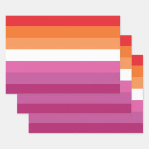 Feuille De Papier Cadeau Drapeau de la fierté lesbienne