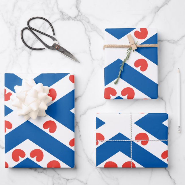 Feuille De Papier Cadeau Drapeau de la Frise (Recto)