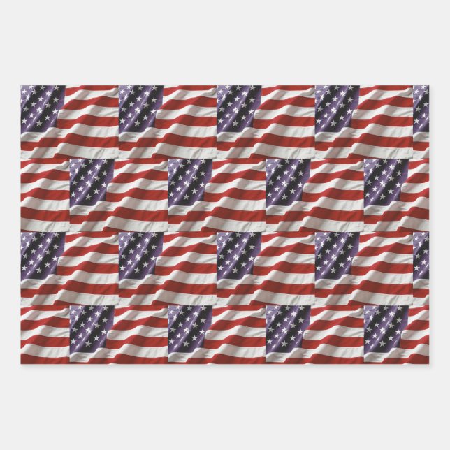 Feuille De Papier Cadeau Drapeau des États-Unis (Devant)