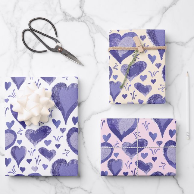 Feuille De Papier Cadeau Drawing Valentine's (Recto)