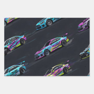 Feuille De Papier Cadeau Drift-Car-Wrapping-Paper