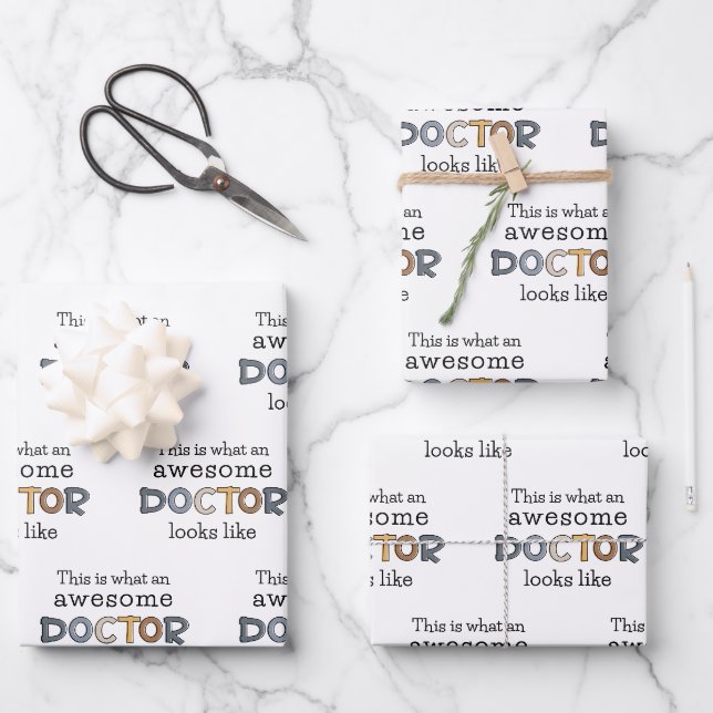 Feuille De Papier Cadeau Drôle cadeau de docteur | Médecin génial (Recto)