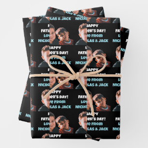 Feuille De Papier Cadeau Drôle Personnalisé Enfants Visage Photo Bonne Fête