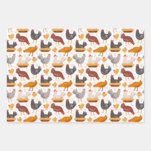 Feuille De Papier Cadeau Drôle poulet Motif OEuf de Pâques, Hommes Femmes E