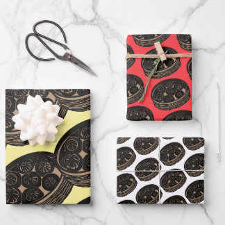 Feuille De Papier Cadeau Dumplings chinois sur