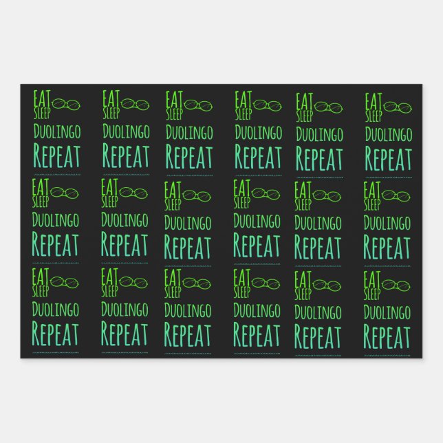 Feuille De Papier Cadeau duolingo (Devant)