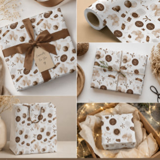 Feuille De Papier Cadeau Earthy Brown Balloon & Bento Cake Anniversaire