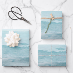 Feuille De Papier Cadeau Eau bleu mer Abstraite