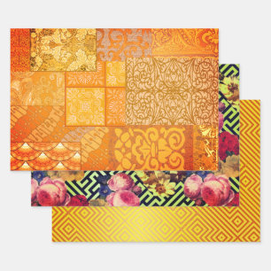 Feuille De Papier Cadeau Échantillon à motifs floraux