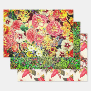 Feuille De Papier Cadeau Échantillon botanique floral d'Hollywood