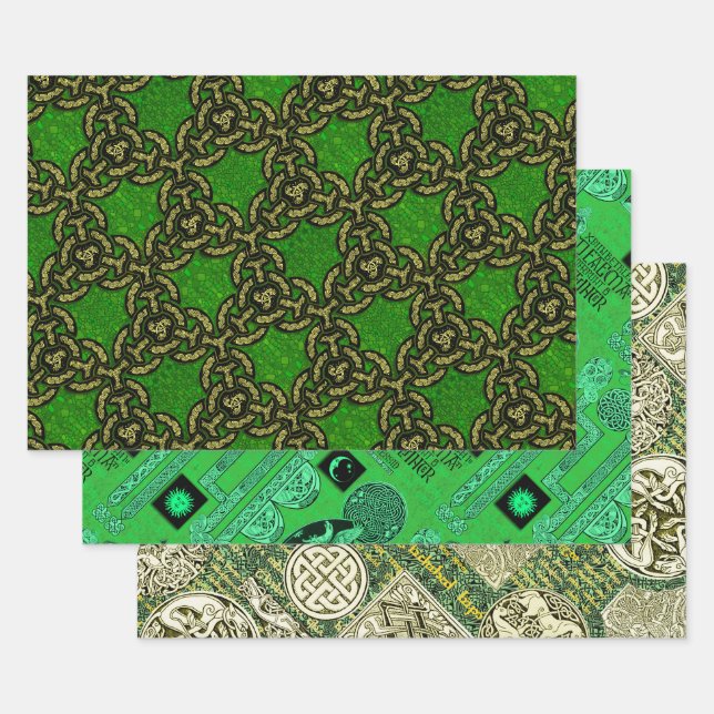 Feuille De Papier Cadeau Échantillon Celtique (Lot)