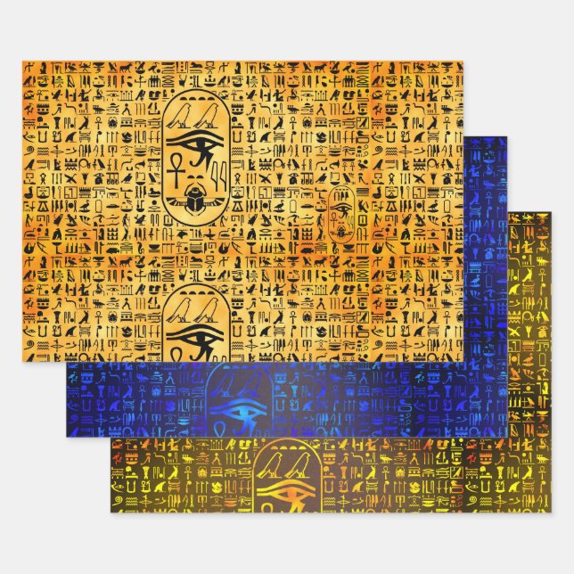 Feuille De Papier Cadeau Échantillon d'hiéroglyphes (Lot)