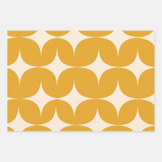 Feuille De Papier Cadeau Éclats de étoiles beige Modernes du milieu du sièc
