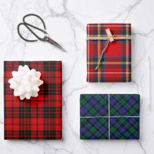 Feuille De Papier Cadeau écossais Tartan Plaid Motifs