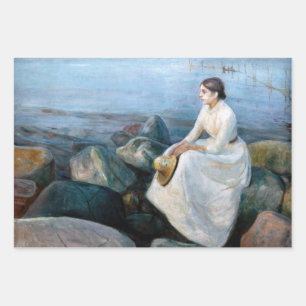 Feuille De Papier Cadeau Edvard Munch - Nuit d'été, Enger sur la plage
