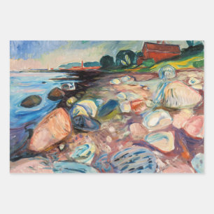 Feuille De Papier Cadeau Edvard Munch - Rive avec Maison Rouge