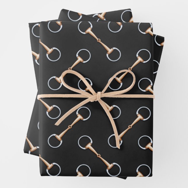 Feuille De Papier Cadeau Eggbutt Snaffle Bits équestre (En situation)