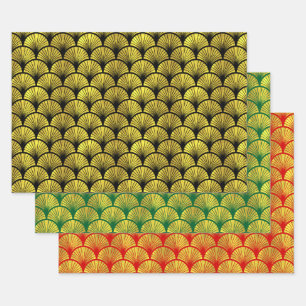 Feuille De Papier Cadeau Elégant 3 couleurs Gold Art Déco Arches #1 do-it-y