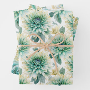 Feuille De Papier Cadeau Elégant blanc amour Aqua Mint Mariage