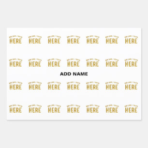 FEUILLE DE PAPIER CADEAU ÉLÉGANT BLANC PERSONNALISABLE MODERNE MARQUE VÉRIF