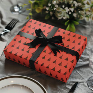 Feuille De Papier Cadeau Elégant bleu rouge vert Noël arbre Motif cadeau