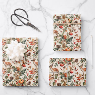 Feuille De Papier Cadeau Élégant bois Vintage rustique