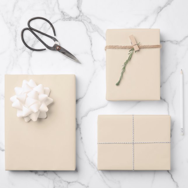 Feuille De Papier Cadeau Elégant champagne crème claire couleur uni (Recto)