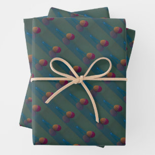 Feuille De Papier Cadeau Elégant Crochet coloré Oeuf de Pâques Bleu Vert