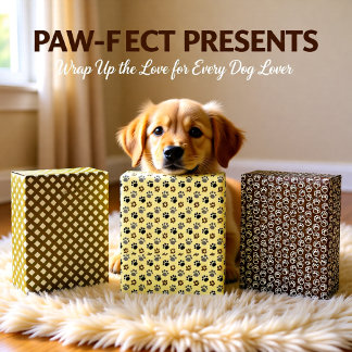 Feuille De Papier Cadeau Élégant ensemble de pattes de chien de chien 3