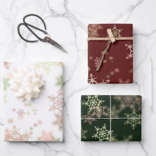 Feuille De Papier Cadeau Élégant flocon de neige Noël