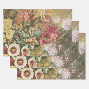 Feuille De Papier Cadeau Élégant floral botanique