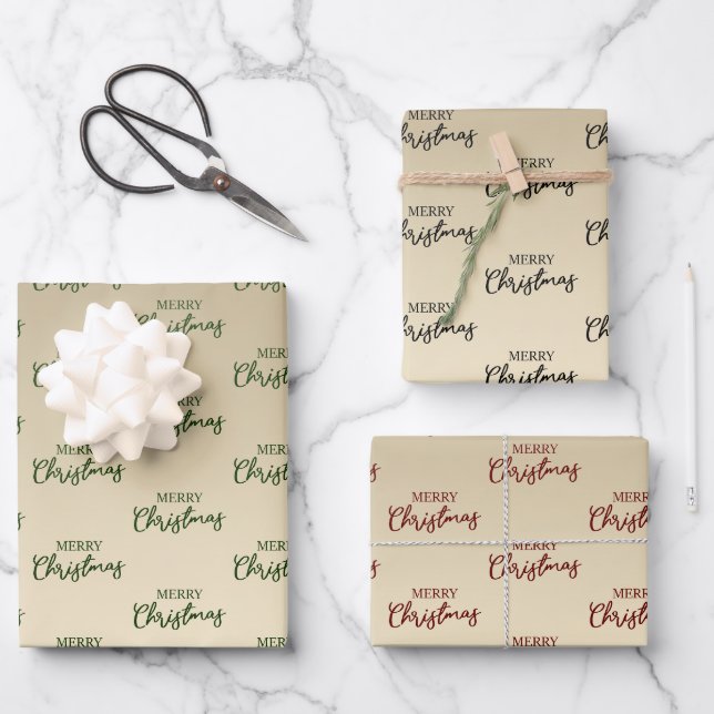 Feuille De Papier Cadeau Élégant minimal Gold Joyeux Noël  (Recto)
