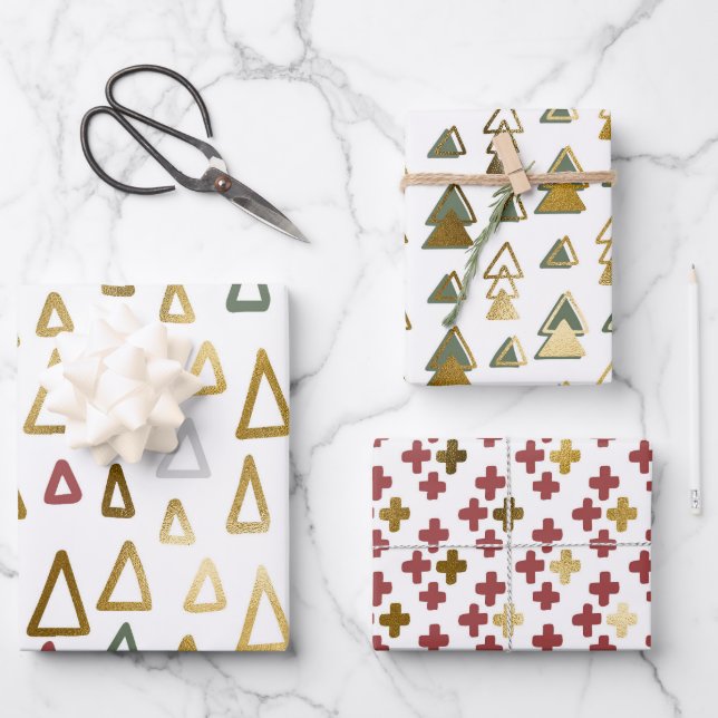 Feuille De Papier Cadeau Élégant moderne | Doodles de Noël (Recto)