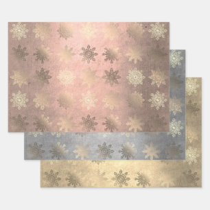 Feuille De Papier Cadeau Élégant Motif de flocon de neige élégant Noël