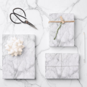 Feuille De Papier Cadeau Élégant Motif noir et Marbre blanc
