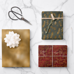 Feuille De Papier Cadeau Élégant Noël Vacances Gold Parties scintillant Spa