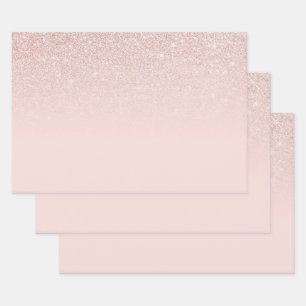 Feuille De Papier Cadeau Elégant Rose Gold Pink Parties scintillant Ombre