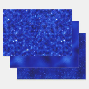 Feuille De Papier Cadeau Élégant Royal Blue Foil Hanoukka