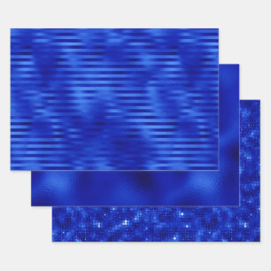 Feuille De Papier Cadeau Élégant Royal Blue Foil Hanoukka