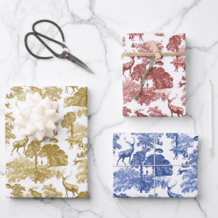 Feuille De Papier Cadeau Elégant Vintage Toile de renard Renard Forêt
