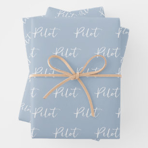 Feuille De Papier Cadeau Élégante typographie de script de pinceau du pilot