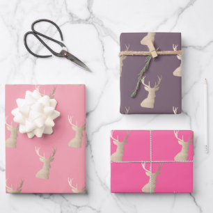 Feuille De Papier Cadeau Élégants motifs de Noël en or de cuivre