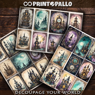 Feuille De Papier Cadeau Éléments décoratifs Steampunk pour découpage #1
