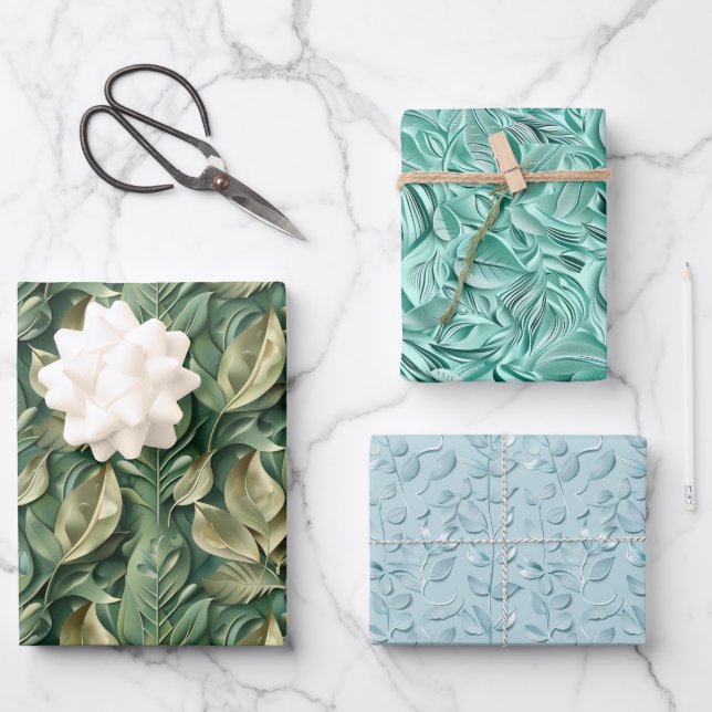 Feuille De Papier Cadeau Embossed Shades of Variety of Colors (Recto)