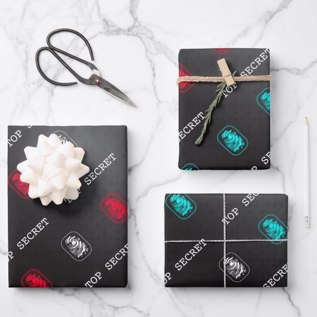 Feuille De Papier Cadeau Empreinte numérique secrète supérieure (Recto)