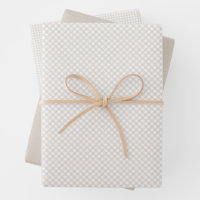 En vichy beige neutre et points simple bébé classi