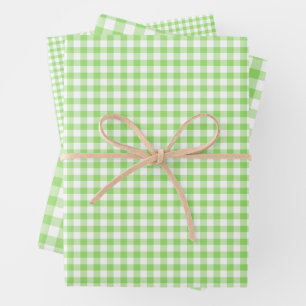 Feuille De Papier Cadeau En vichy classique vert printemps