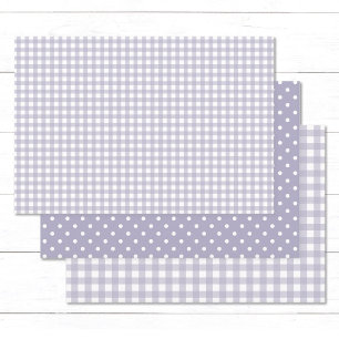 Feuille De Papier Cadeau en vichy Pois Pastel Lavender Mélange et Match