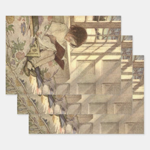Feuille De Papier Cadeau Enfant vintage Lire un livre, Jessie Willcox Smith